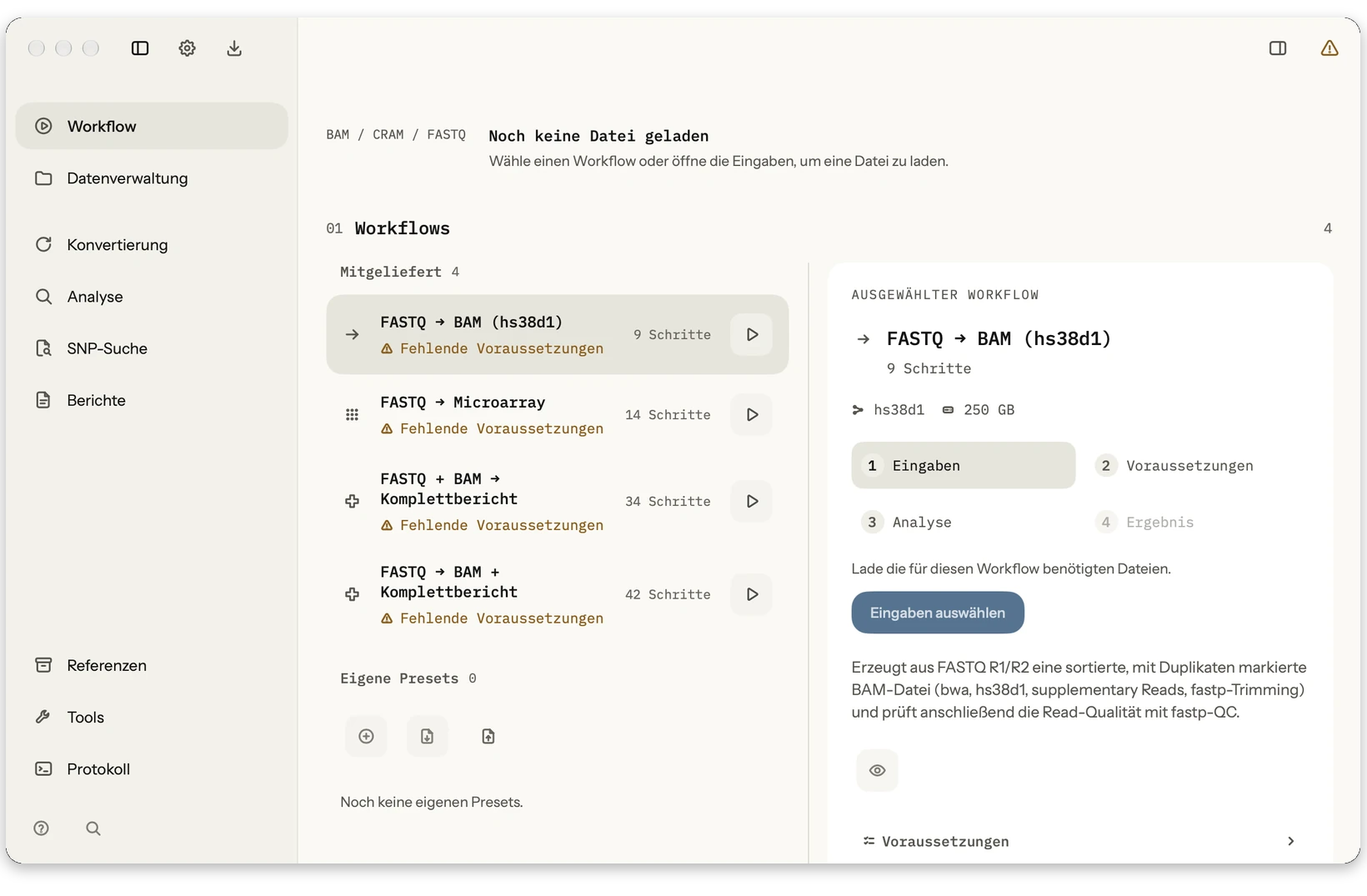Genome-Workflow unter macOS
