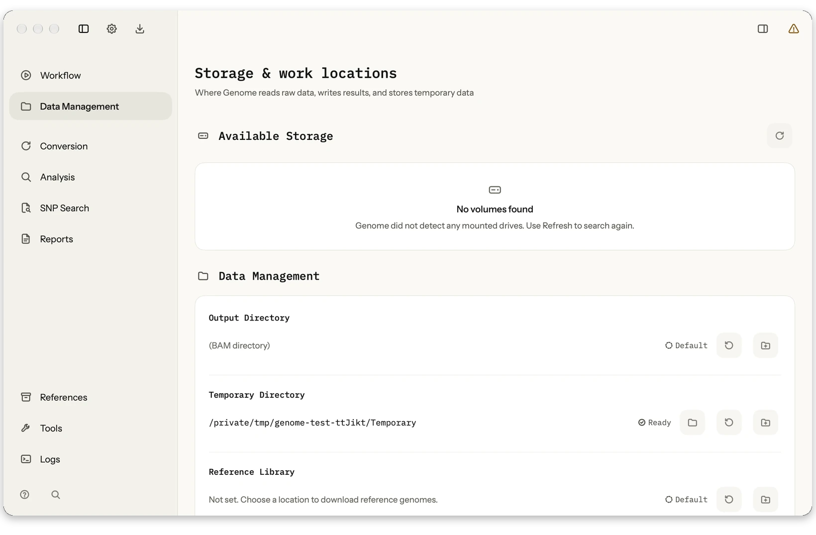 Data management: Load BAM/CRAM, check paths, read status and manage inputs for all workflows in one place.