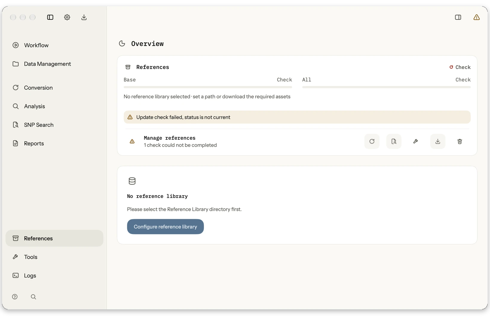 References: Manage GRCh38/hs38d1, HLA*LA graph, IPD-KIR, T1K references, dbSNP/ClinVar and panels locally.