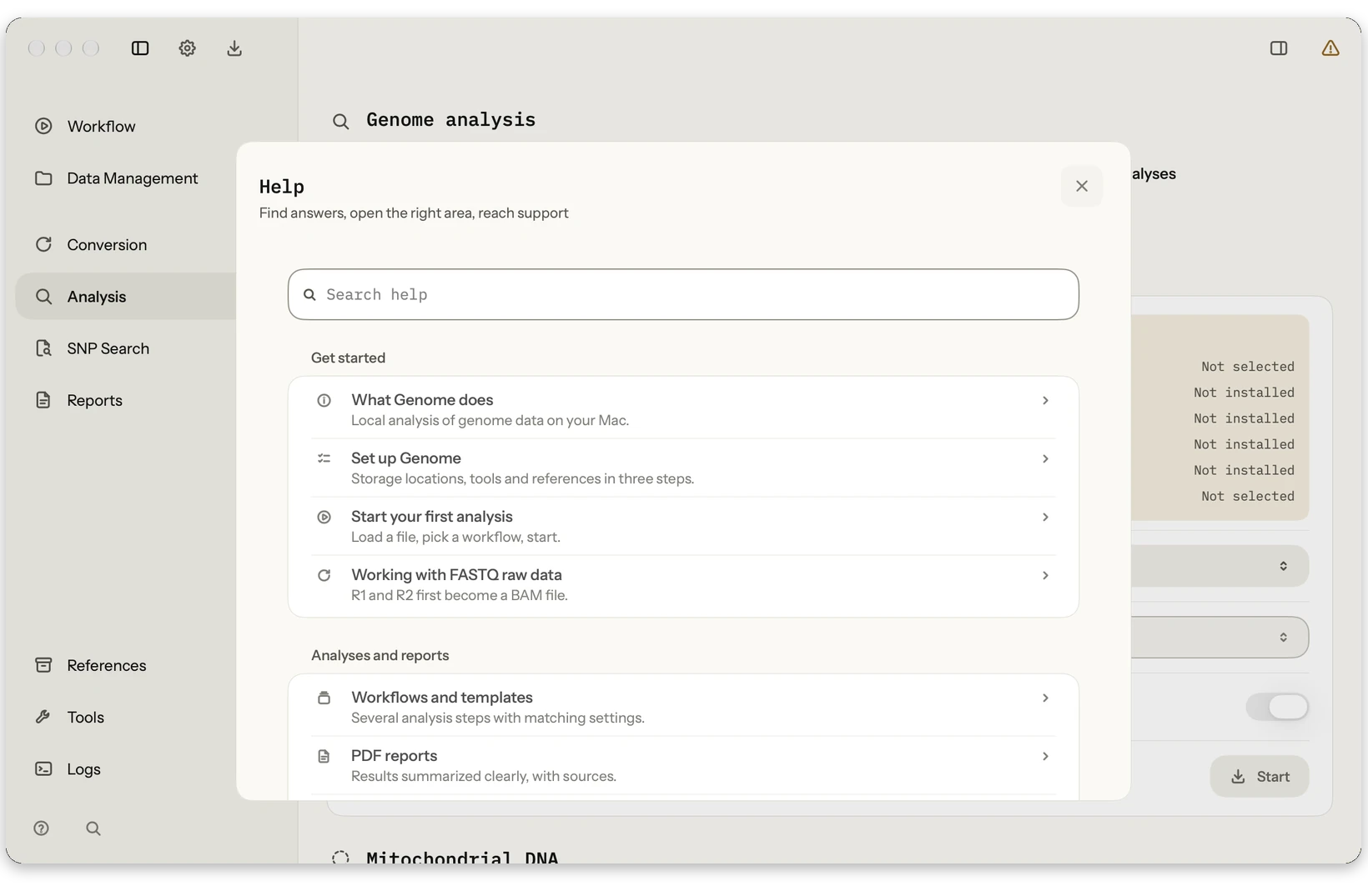 Help: Structured help directly in the app and online at pjlabs.dev.